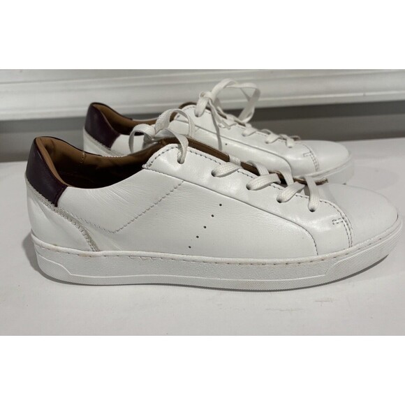 Bruno Magli Mens Lace Up Round Toe Low Top Sneakers White Leather Size 7 - Picture 1 of 11